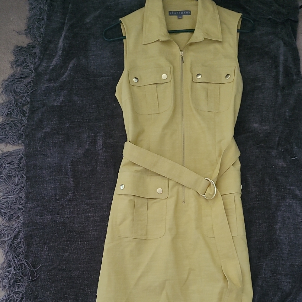 Sharagano Tan Zip-Up Dress